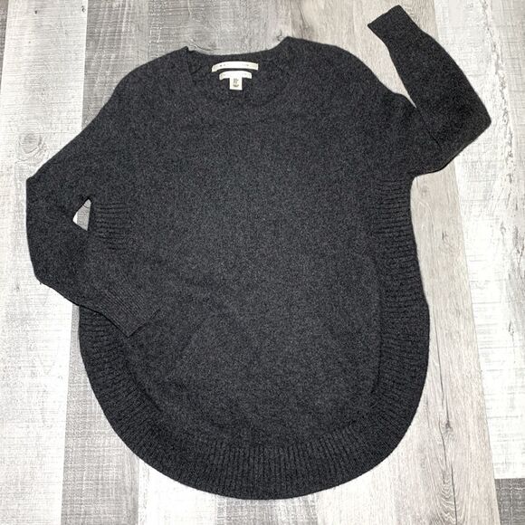 MAX STUDIO cashmere sweater kanga pockets crewneck rounded hemline women’s S - Picture 1 of 8